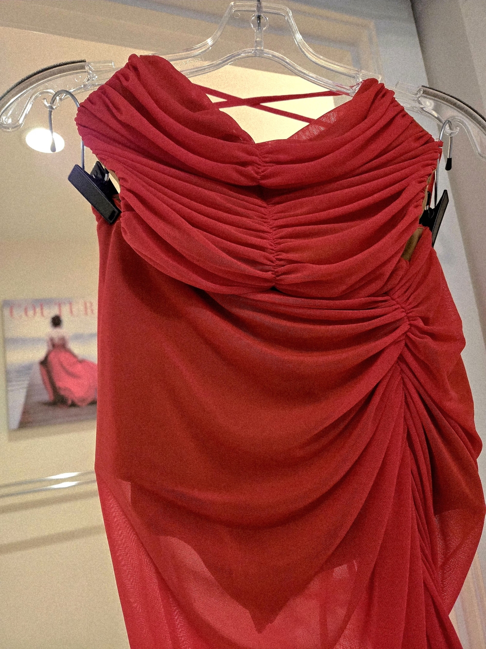 PROM REVOLVE x Michael Costello Red Cutout Ruched Slip Dress Size M